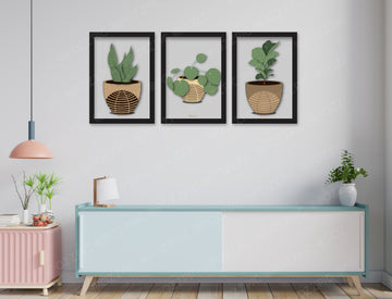 Looking good Abstract Shapes Floating 3 Set for Living Room, Bedroom, Home, Office, Hotels