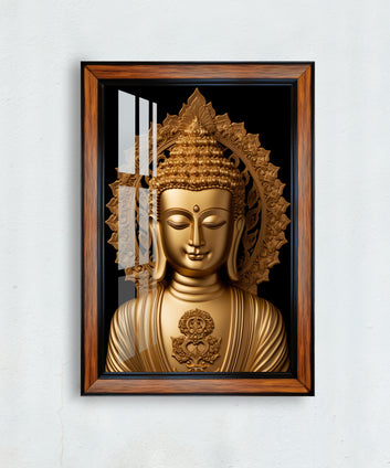 Lord budha golden photo frame for home and office
