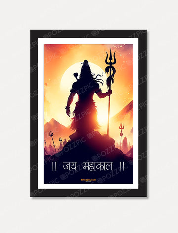 Mahakaal  shiv Framed Blessing Wall Art Religious Modern Art Painting Wall Decorative