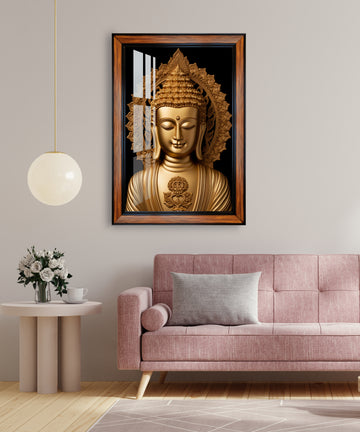Lord budha golden photo frame for home and office