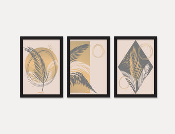 Modern Wall Art Set of 3 Piece Wall Décor Set of Framed Wall Hanging Photo Framed | For Hotel, Office & Home