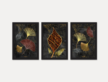 Modern Art Floral Painting For Living Room Bedroom Office Wall Decoration Wood Premium Paintings With Frame For Home 3 set