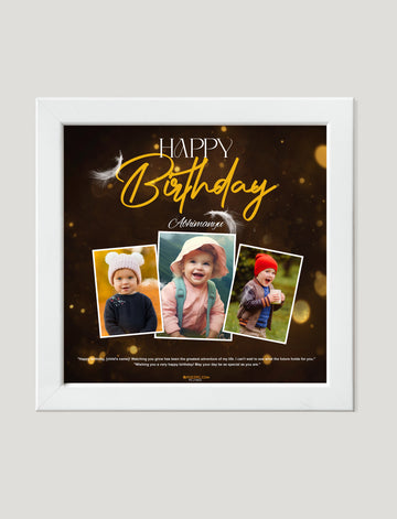 Little baby birthday photo frame black and white premium quality square Frames