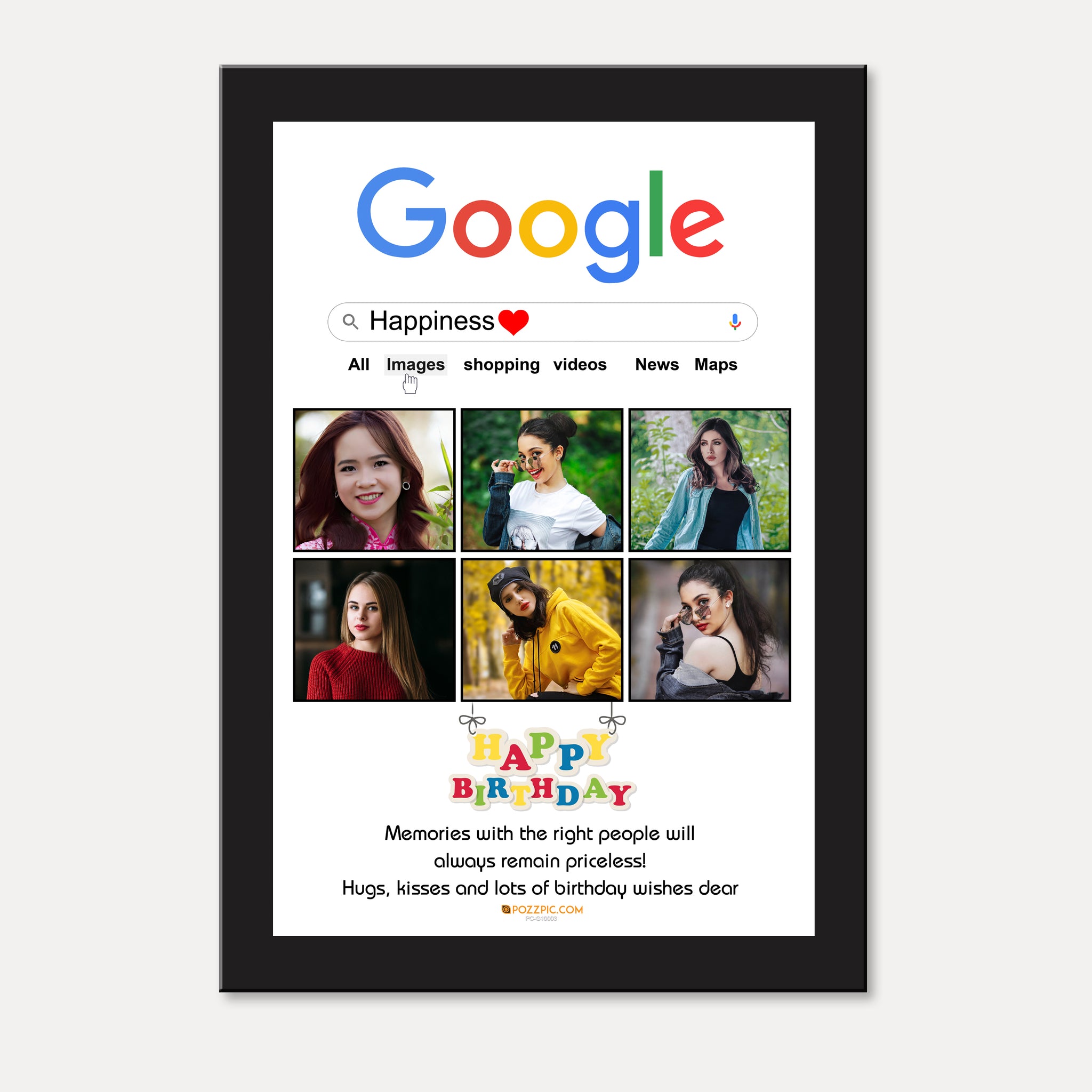 Google Happiness Photo frame Custom photo Gift for birthday