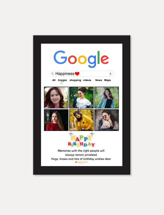 Google Happiness Photo frame Custom photo Gift for birthday