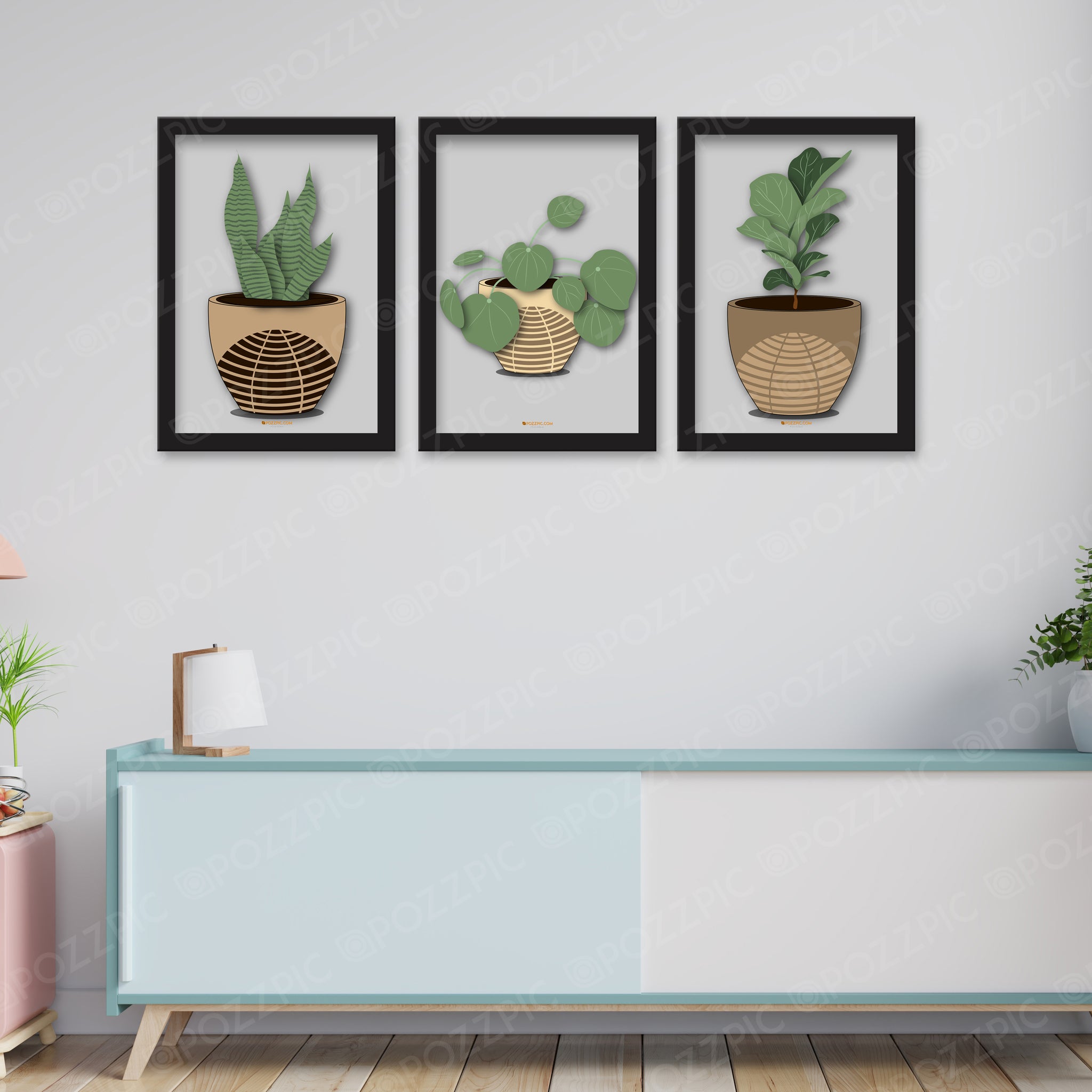 Looking good Abstract Shapes Floating 3 Set for Living Room, Bedroom, Home, Office, Hotels