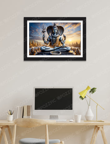 Shiv ji photo best looking for Living Room, Bedroom, Home, Office, Hotels usefull photo framed