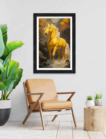 Unicorn Horse Painting Aesthetic Hanging Photo Frame Decorative Item Home Decoration and Wall Decor for Living Room