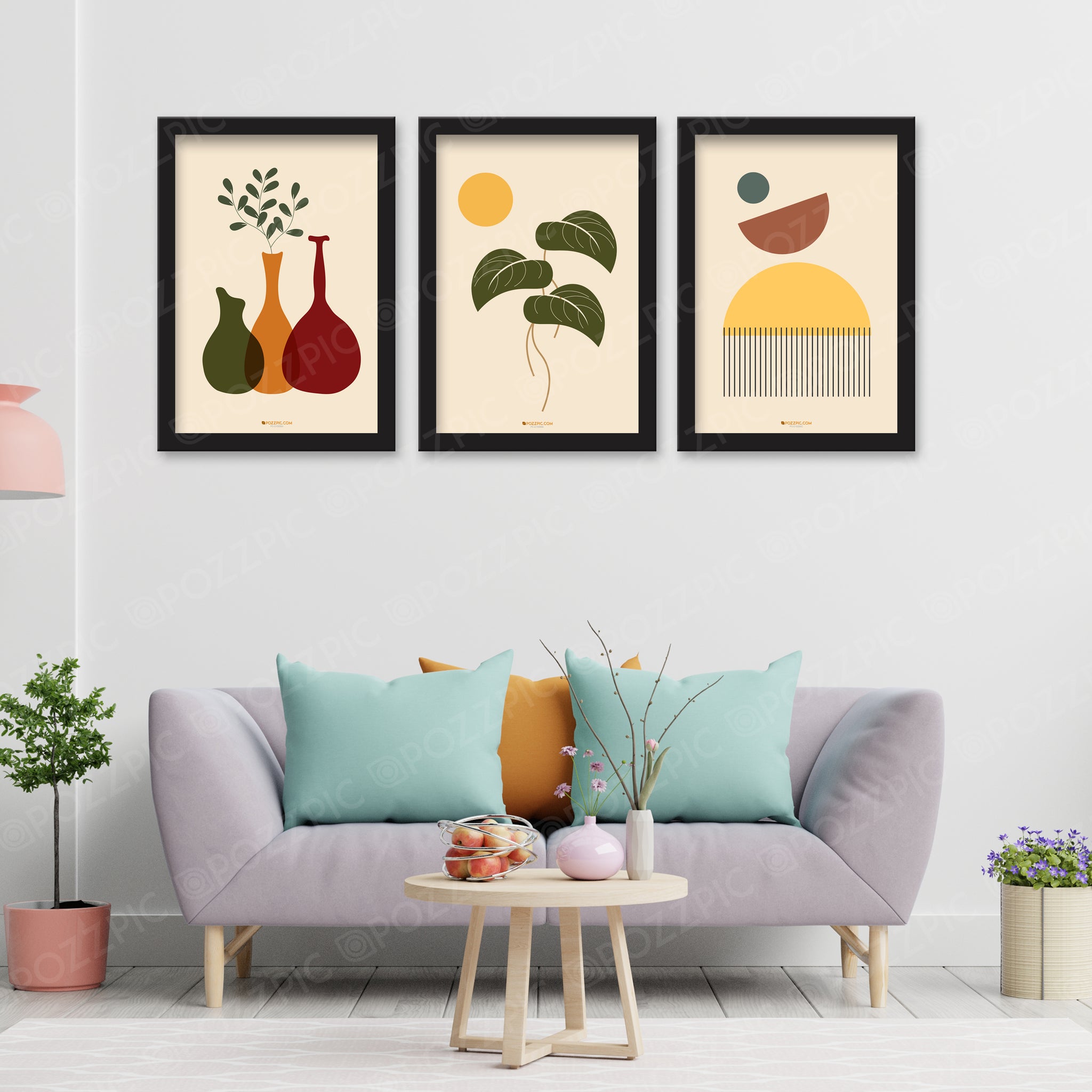Raja shahi Wall Painting set of 3 Wall art framed paintings abstract Decor Wall Art Wall Prints life Wall Painting for Living Room, Bedroom, Kitchen and Office