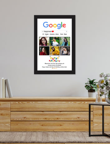 Google Happiness Photo frame Custom photo Gift for birthday