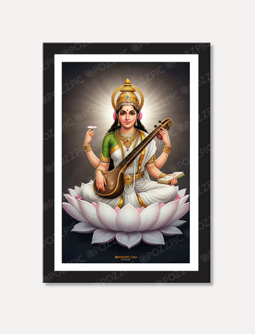 Poster Maa Saraswati Beautiful Photo Picture  for home decor, child room pooja ghar decor best look royal photo
