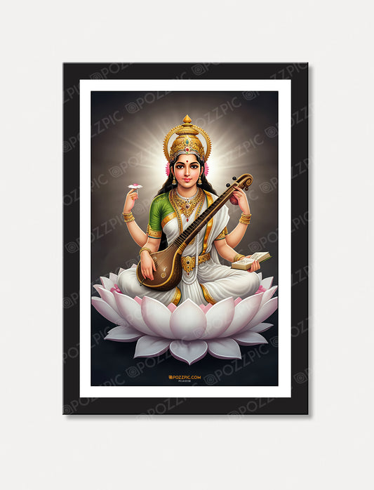Poster Maa Saraswati Beautiful Photo Picture  for home decor, child room pooja ghar decor best look royal photo