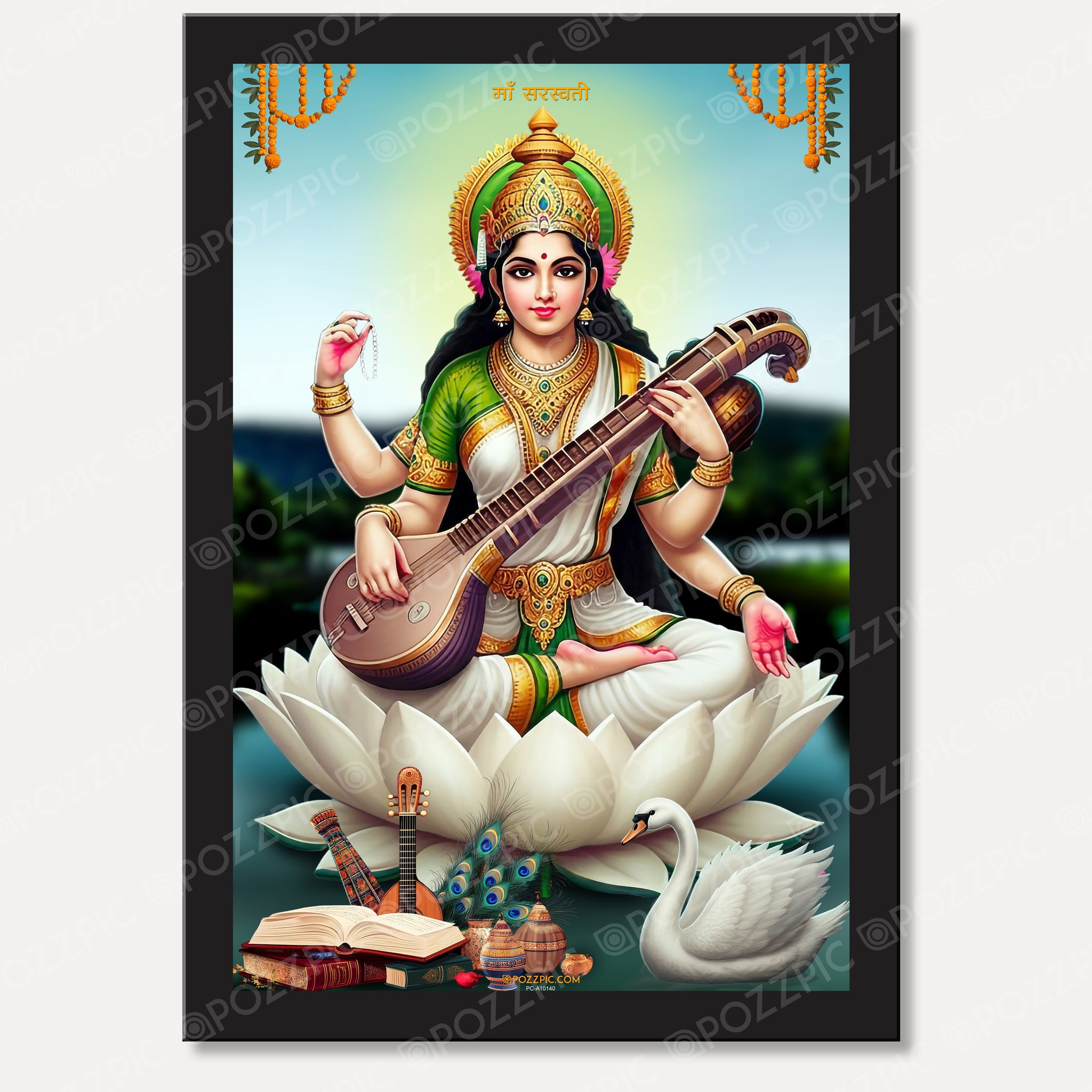 Jai Maa Saraswati Beautiful Photo Picture  for School, office and home