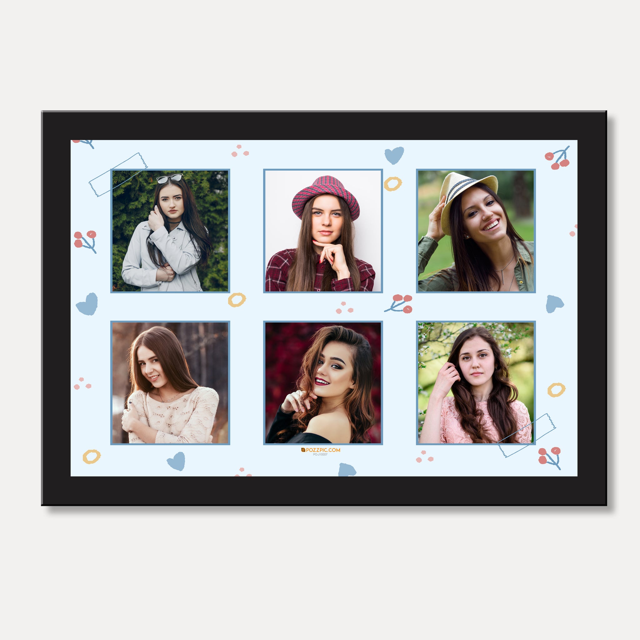 6 photos collage frame  Personalised Photo Collage  Black Frame Custom photos