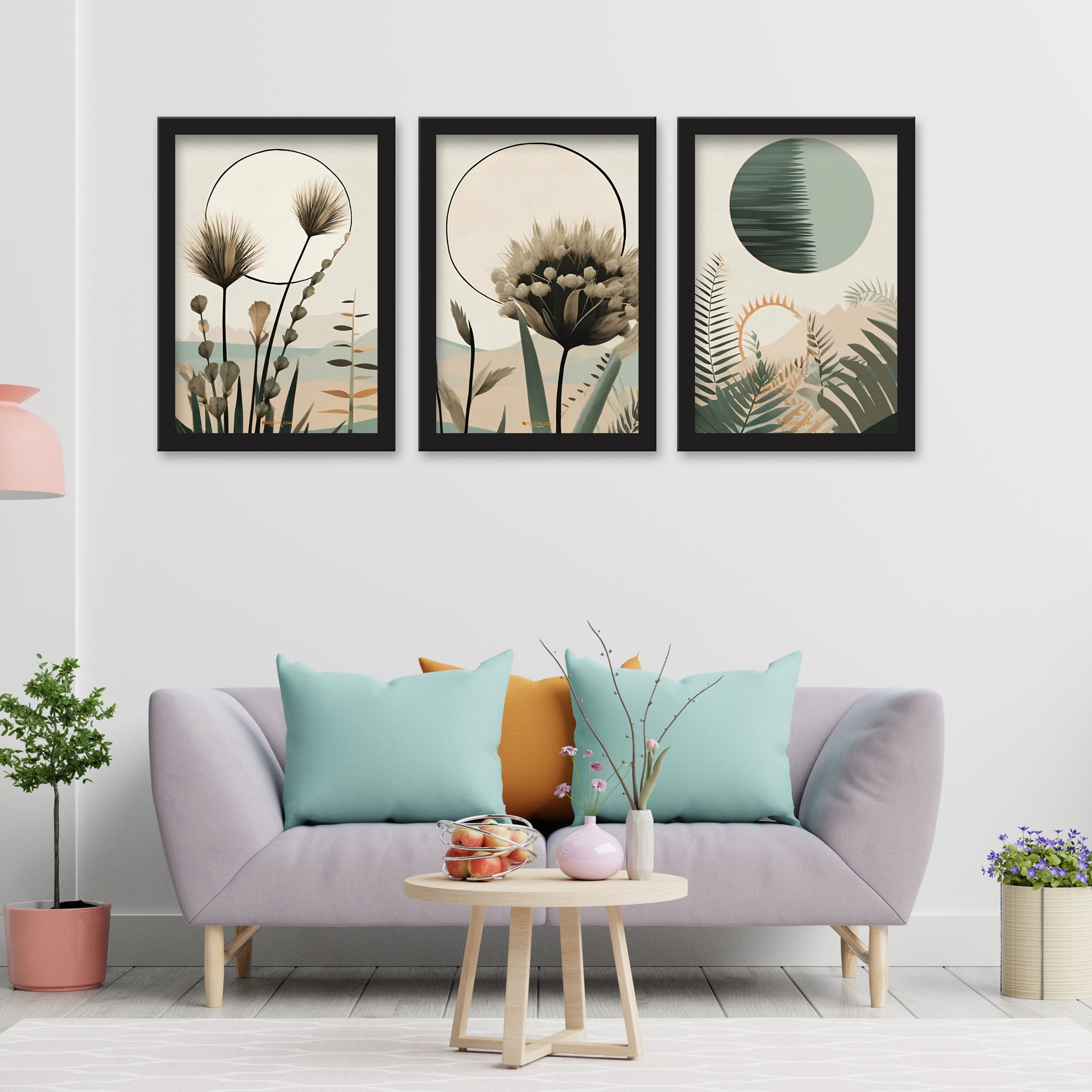 Gracie Oaks 3 Piece Wall Décor Set of Framed Wall Hanging Photo Framed | For Hotel, Office & Home