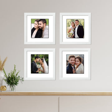 Your 04 Photos 04 frame  with premium quality White frame