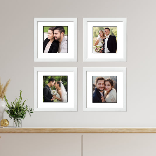 Your 04 Photos 04 frame  with premium quality White frame