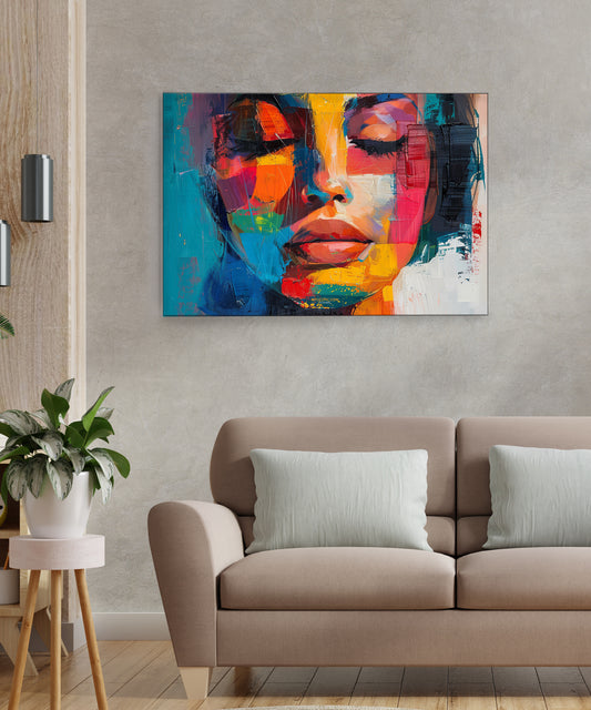 American woman Canvas Art Print and Back side wooden frame Wall Decor
