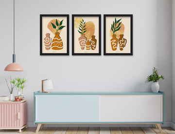 Abstract Art  Set of 3 Piece Wall Décor Set of Framed Wall Hanging Photo Framed | For Hotel, Office & Home