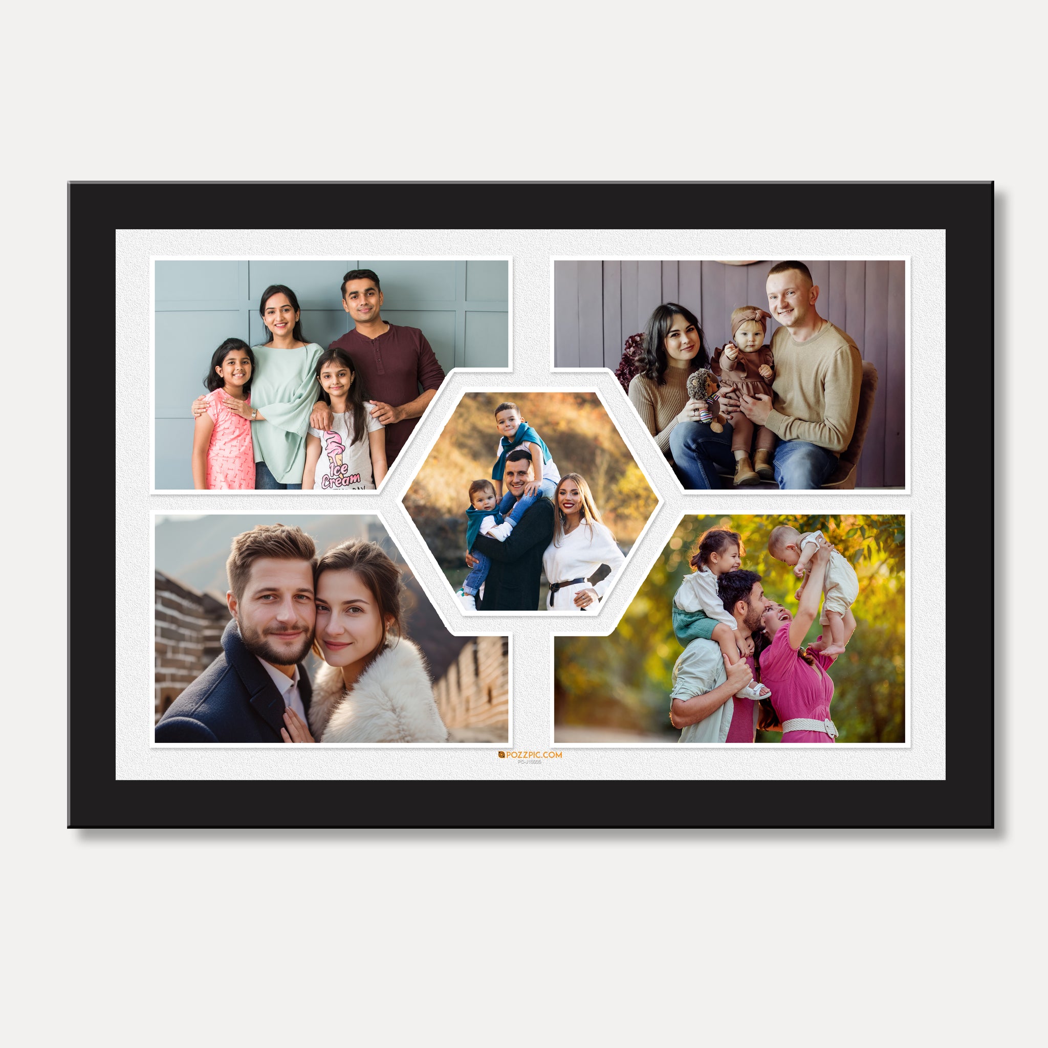 5 photos collage frame  Personalised Photo Collage  Black Frame Custom photos