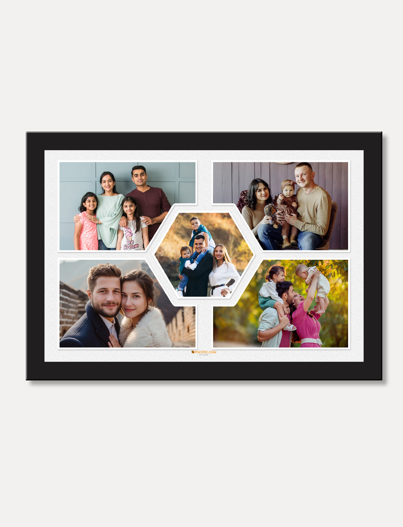 5 photos collage frame Personalised Photo Collage Black Frame Custom p