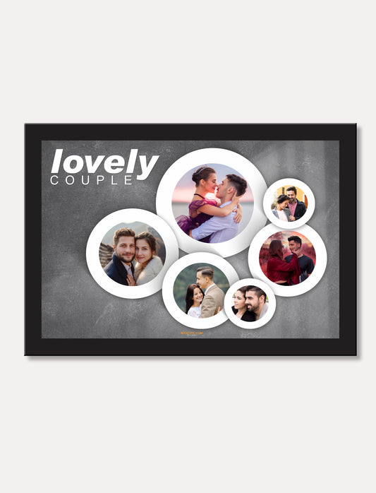 6 couple photos collage frame  Personalised Photo Collage  Black Frame Custom photos