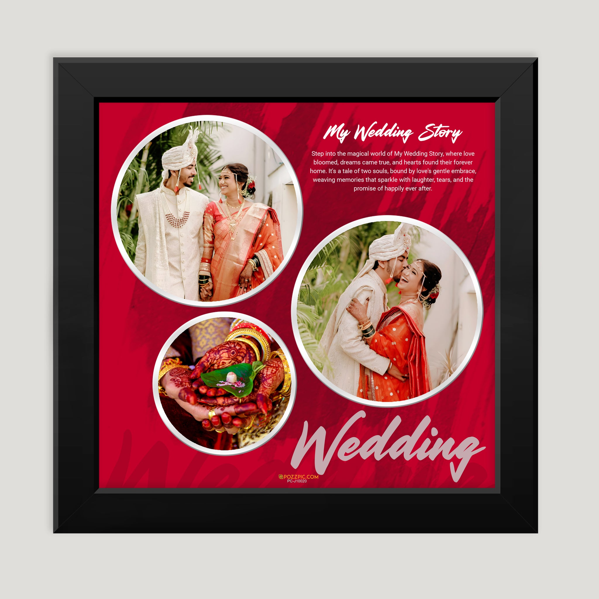 wedding Couple photo collage frame black and white premium quality square Frames