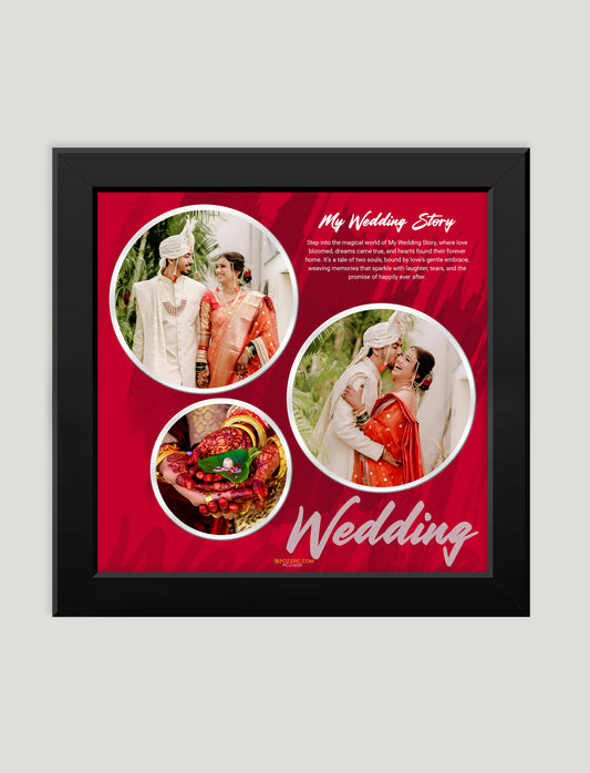 wedding Couple photo collage frame black and white premium quality square Frames
