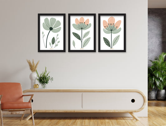 Surreal Geophony Set of 3 Piece Wall Décor Set of Framed Wall Hanging Photo Framed | For Hotel, Office & Home