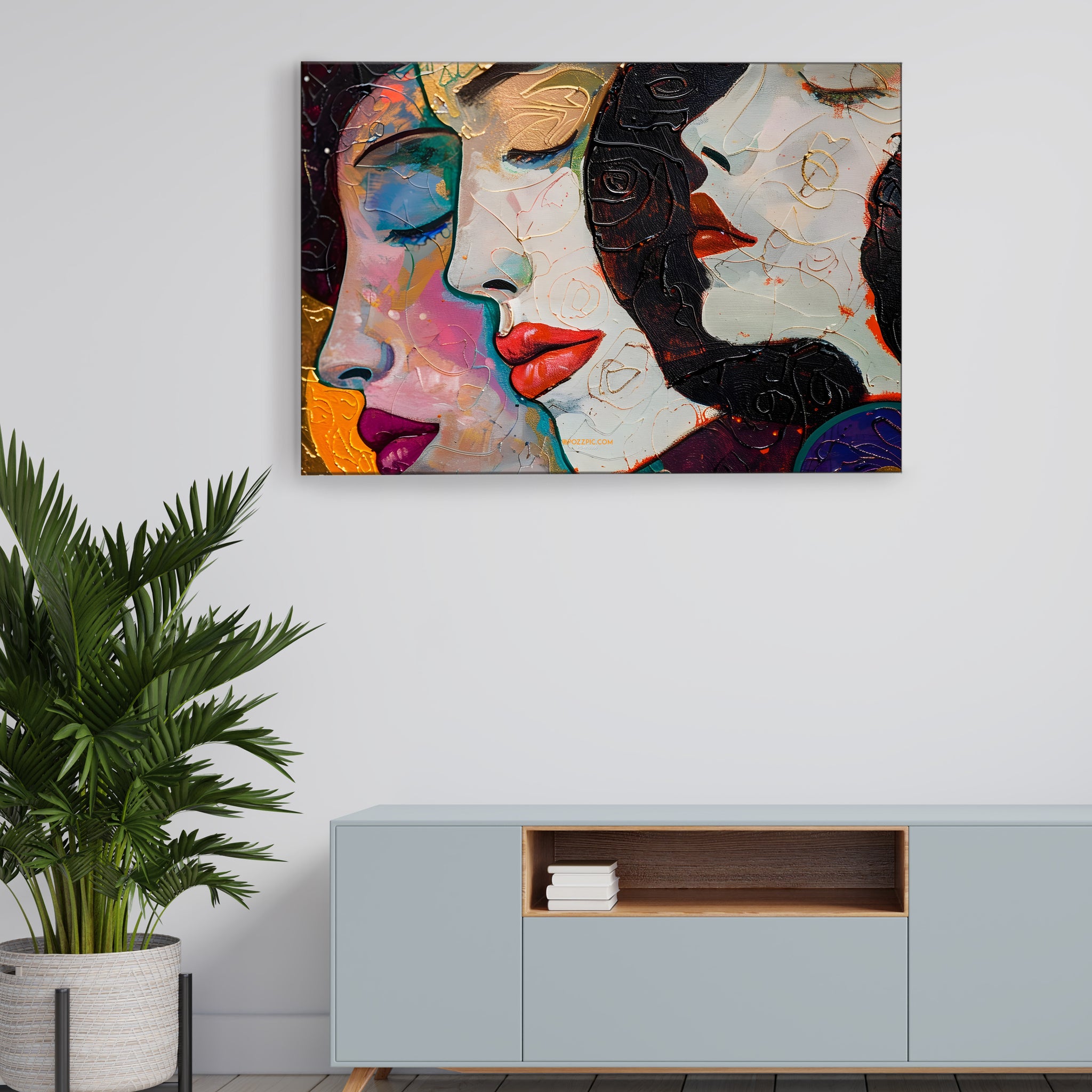Captivating textural modern-style Canvas Art Print and Back side wooden frame Wall Decor