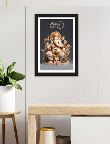 ganesha photo best photo for pooja ghar and ofiice with black framed
