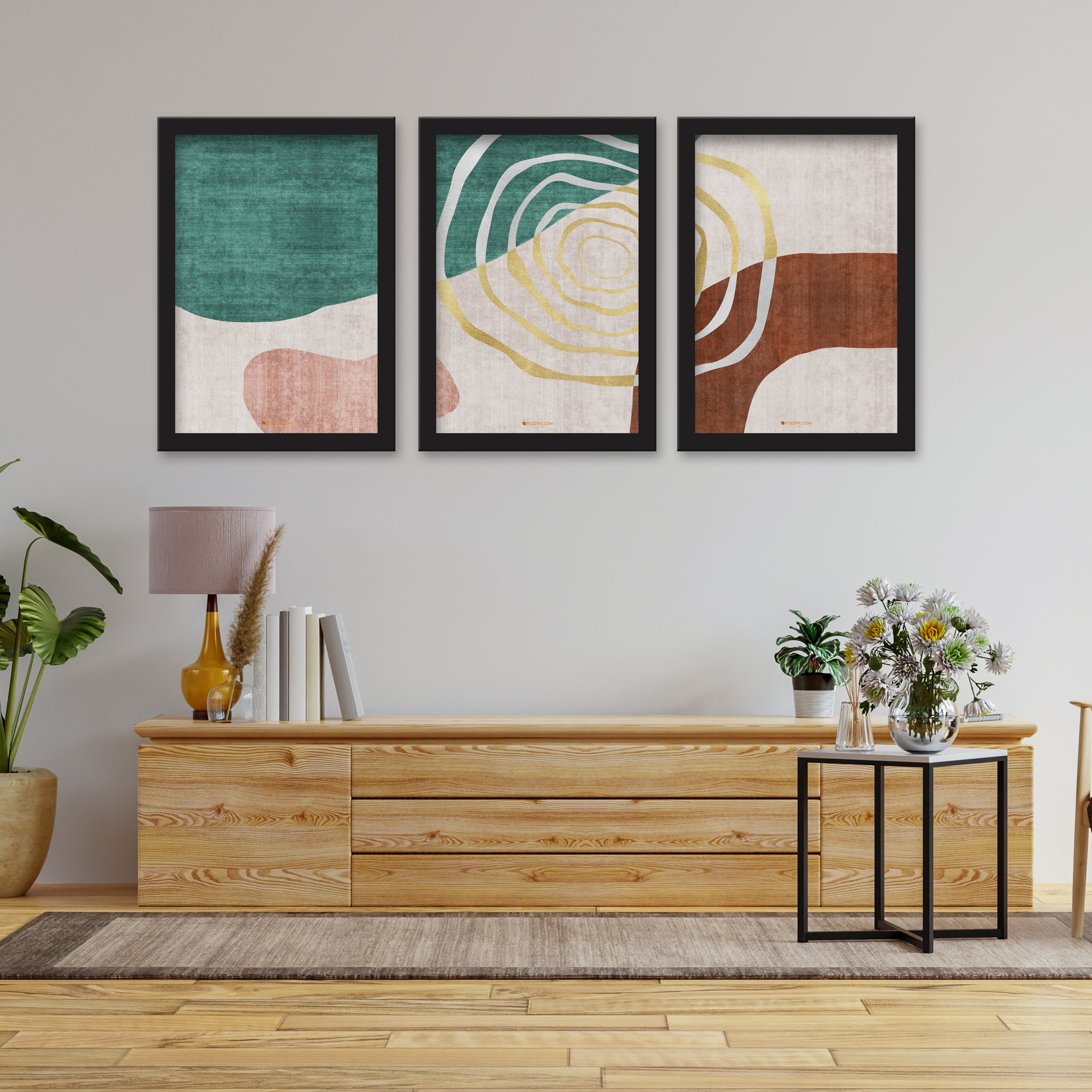 3 Piece Set of Framed Wall Hanging Photo Framed | For Hotel, Office & Home