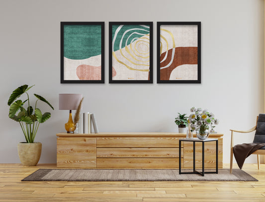 3 Piece Set of Framed Wall Hanging Photo Framed | For Hotel, Office & Home