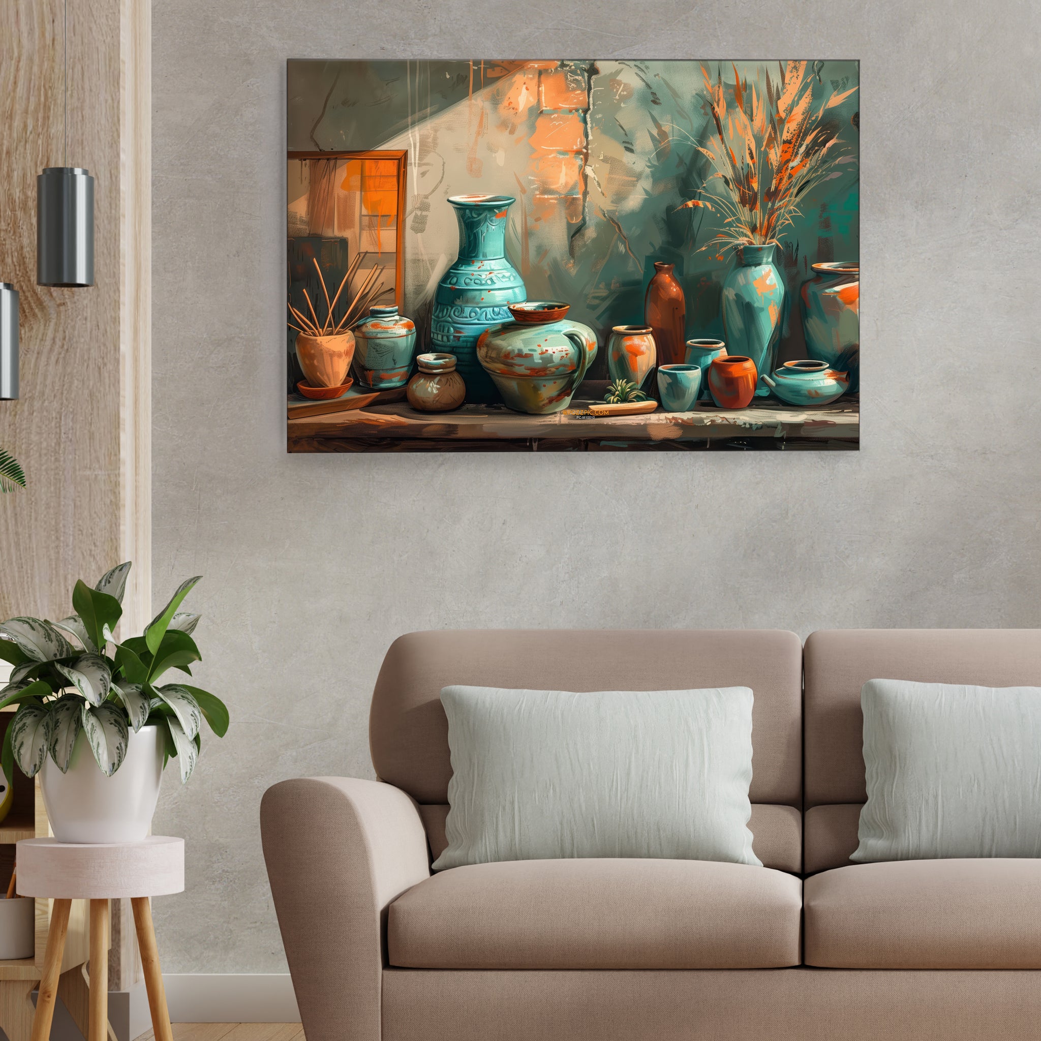Pottery-illustration  Canvas Art Print and Back side wooden frame Wall Decor