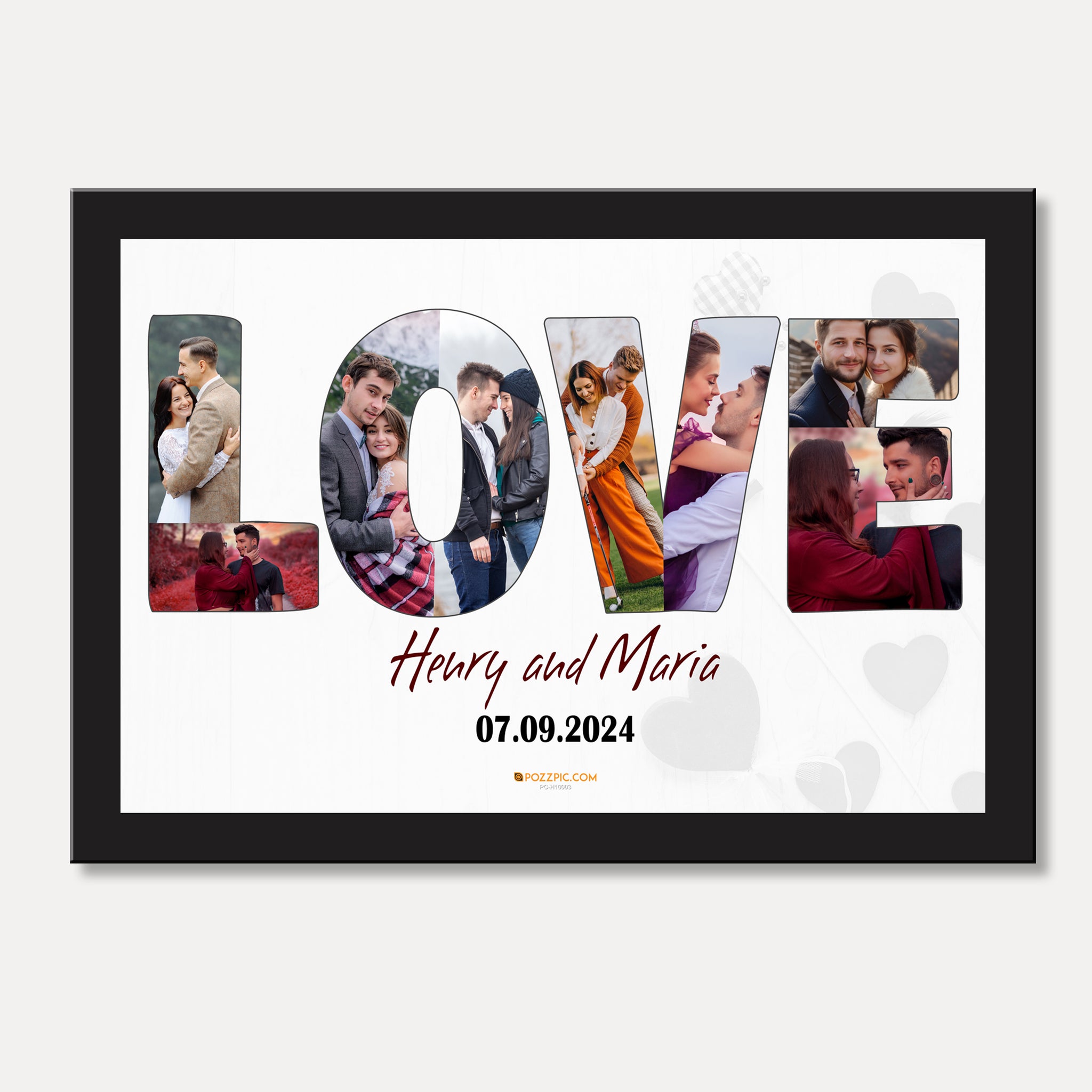 Love Letter Photo with date and name Collage your photo frame
