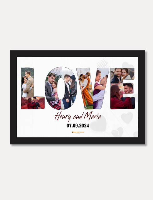 Love Letter Photo with date and name Collage your photo frame