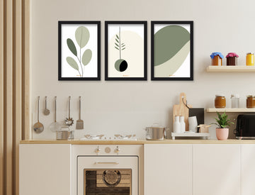 Abstract Modern 3 Piece Set of Framed Wall Hanging Photo Frame | For Hotel, Office & Home