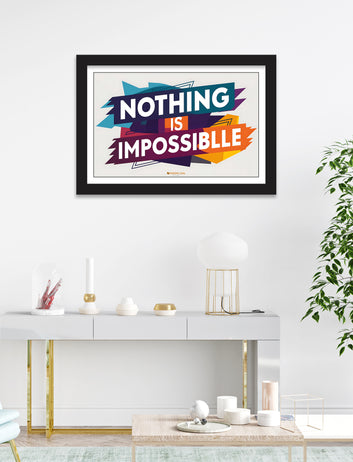 nothing is impossible motivational framed for Living Room, Bedroom, Home, Office, Hotels decor