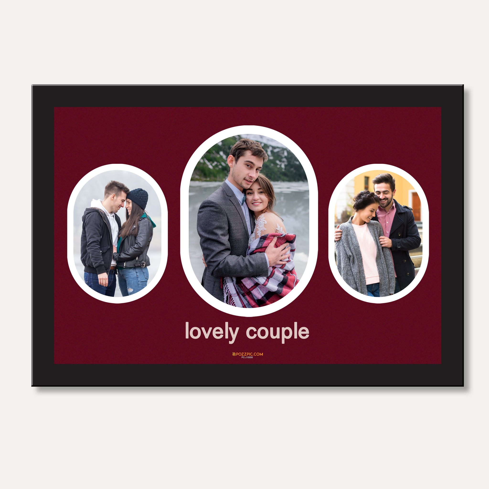 3 couple photos collage frame  Personalised Photo Collage  Black Frame Custom photos