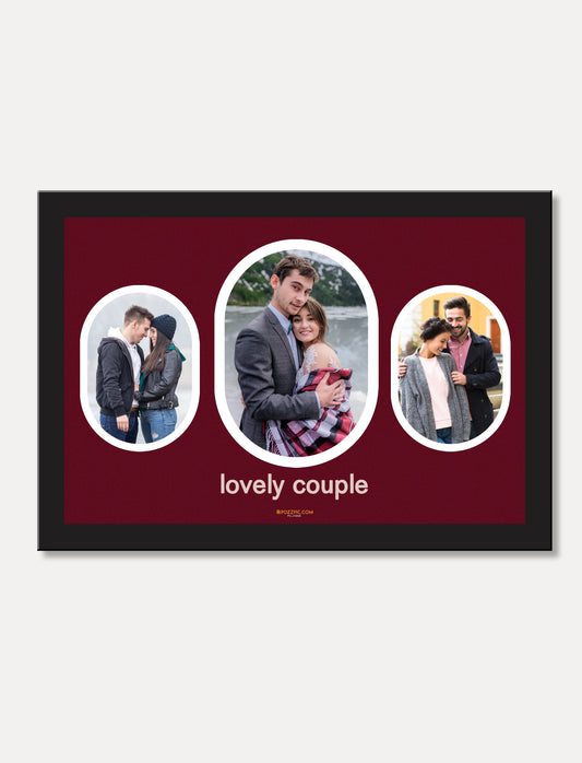3 couple photos collage frame  Personalised Photo Collage  Black Frame Custom photos