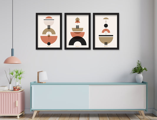 Abstract colorful Art  Set of 3 Piece Wall Décor Set of Framed Wall Hanging Photo Framed | For Hotel, Office & Home