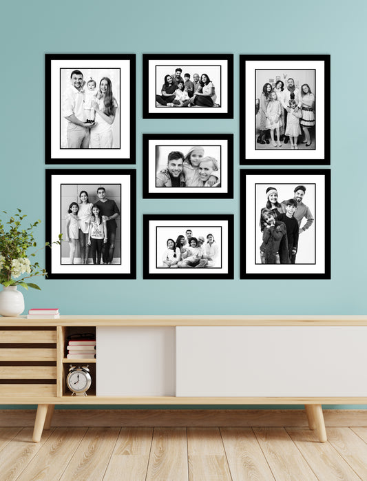 Framed Photo Prints 7  black and white picture, 7 frame Big and small size Multi frame