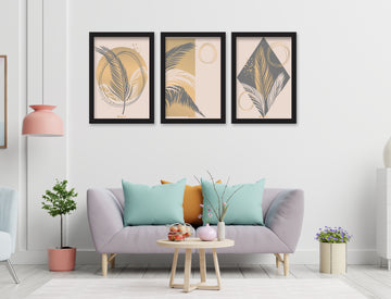 Modern Wall Art Set of 3 Piece Wall Décor Set of Framed Wall Hanging Photo Framed | For Hotel, Office & Home