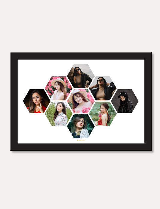 9 photo collage frame  Personalised Photo Collage  Black Frame Custom photos
