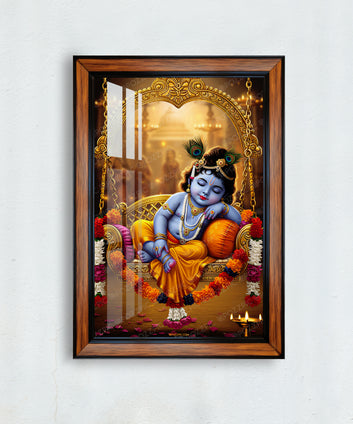sleeping krishna Photo Frame for home and office décor