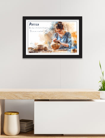 Pottery Maker Wall Painting framed for Living Room, Bedroom, Home, Office, Hotels decore
