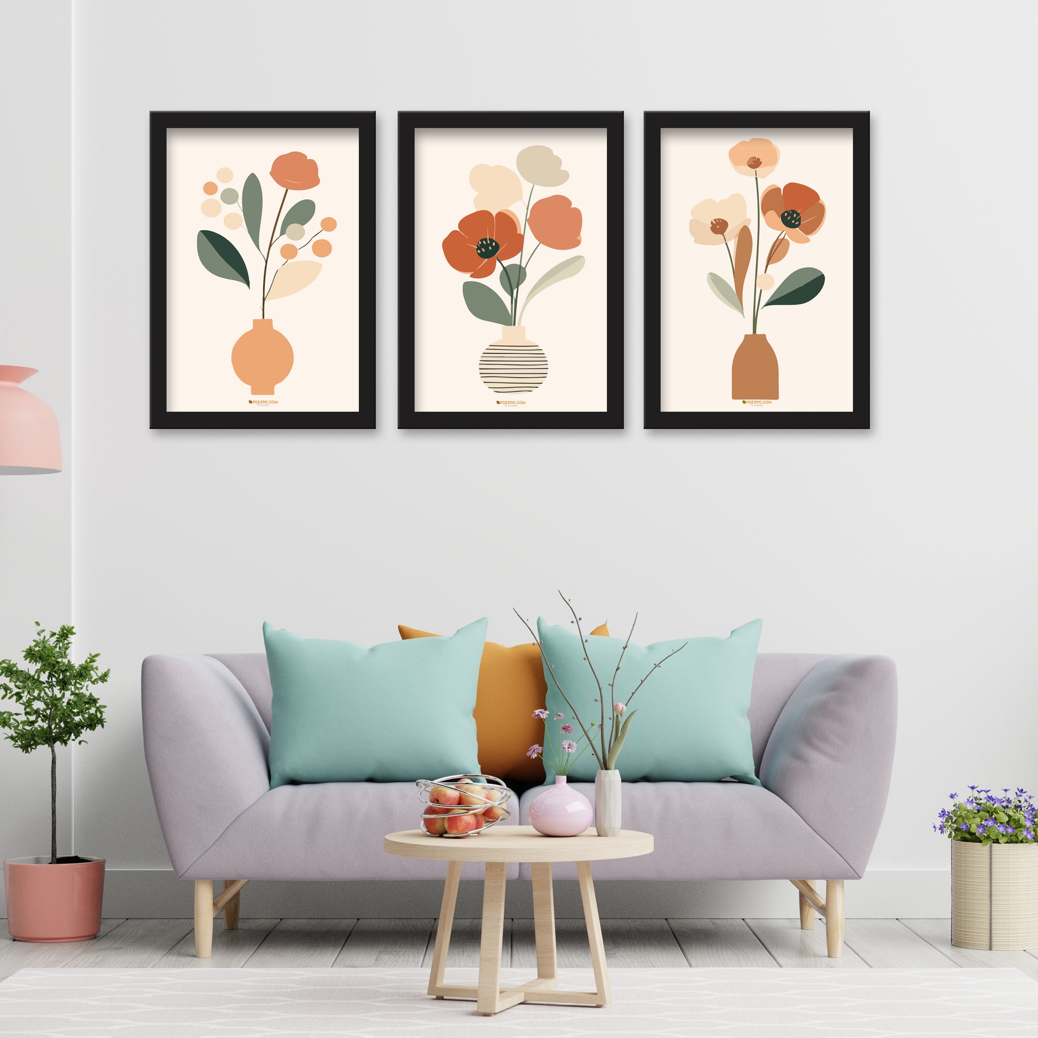 3 Piece Wall Décor Set of Framed Wall Hanging Photo Framed | For Hotel, Office & Home