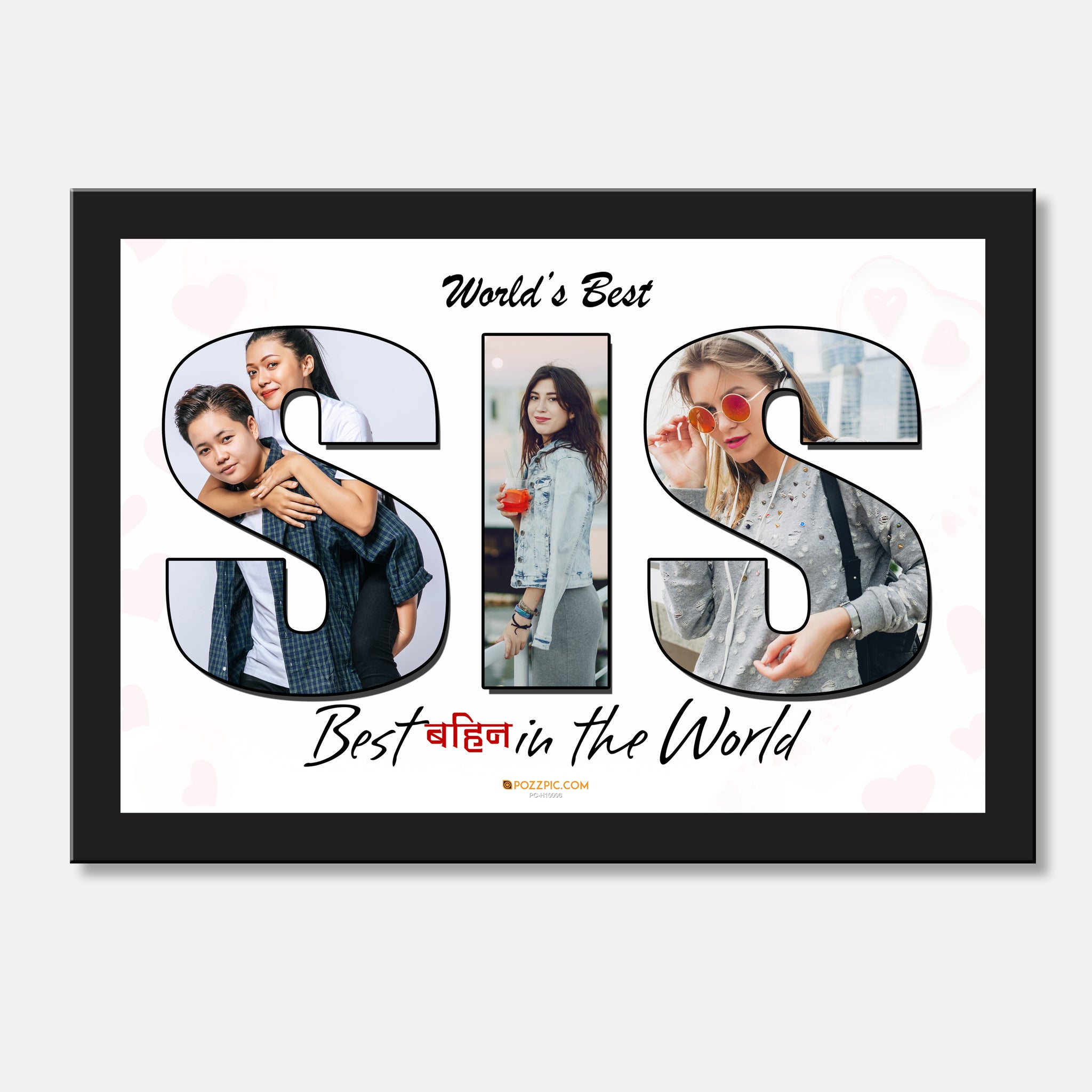 Sister name frame best gift for sis  Personalised   Black Frame