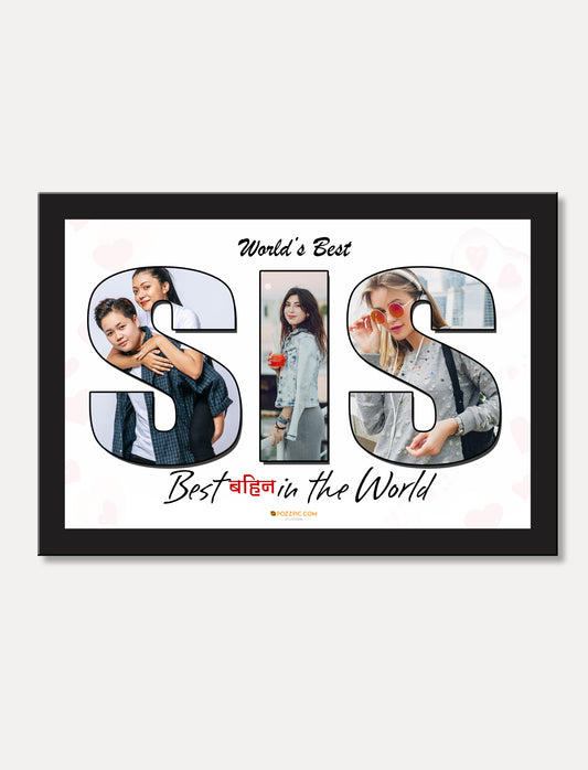 Sister name frame best gift for sis  Personalised   Black Frame