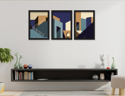 Abstract home Art  Set of 3 Piece Wall Décor Set of Framed Wall Hanging Photo Framed | For Hotel, Office & Home